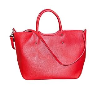 Borse in Pelle Genuine Italian Leather Red Handbag Shoulder Bag